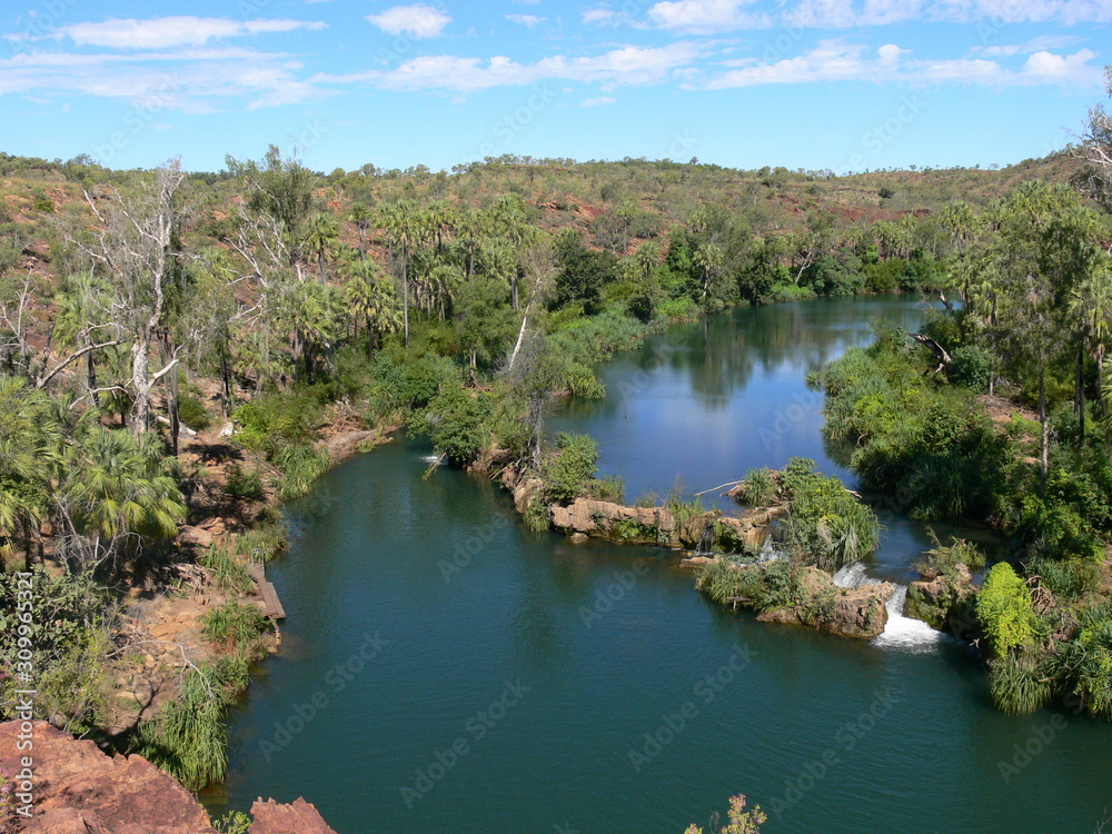 View from the Indarri Falls lookout in the Boodjamulla National Park in Queensland