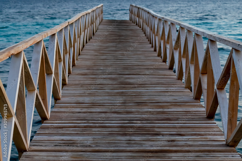 Wooden bridge during the sunset near the Bum bum island in Semporna, Borneo Sabah. Wooden bridge during the sunset near the Bum bum island in Semporna, Borneo Sabah.