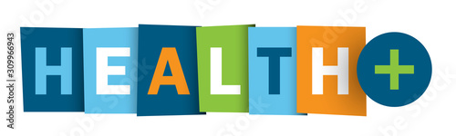HEALTH colorful vector typographic banner
