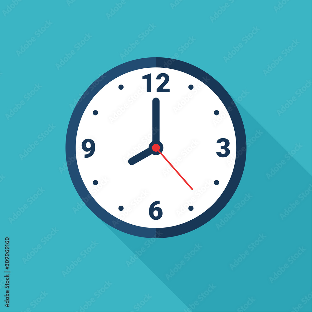 Clock icon. Vector simple modern wall clock Working time alert. Clock icon. Vector simple modern wall clock Working time alert.