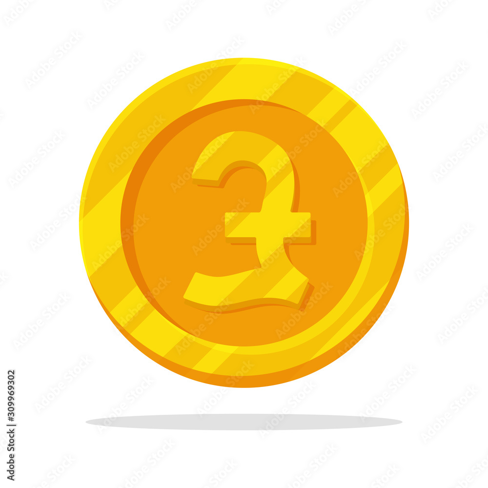 Money coin icon. Flat gold coin vector with currency symbol. isolate on white background. Money coin icon. Flat gold coin vector with currency symbol. isolate on white background.
