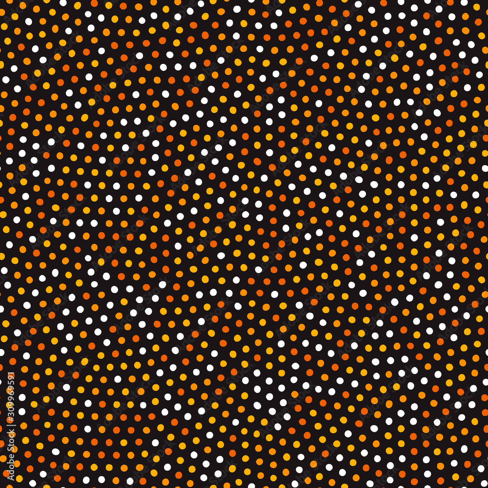 Seamless pattern with small orange circles. Minimalist dots on black background. Vector texture. Seamless pattern with small orange circles. Minimalist dots on black background. Vector texture.