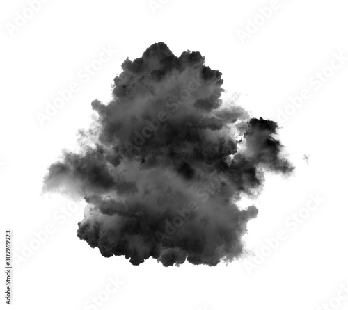 black clouds or smoke isolated on white