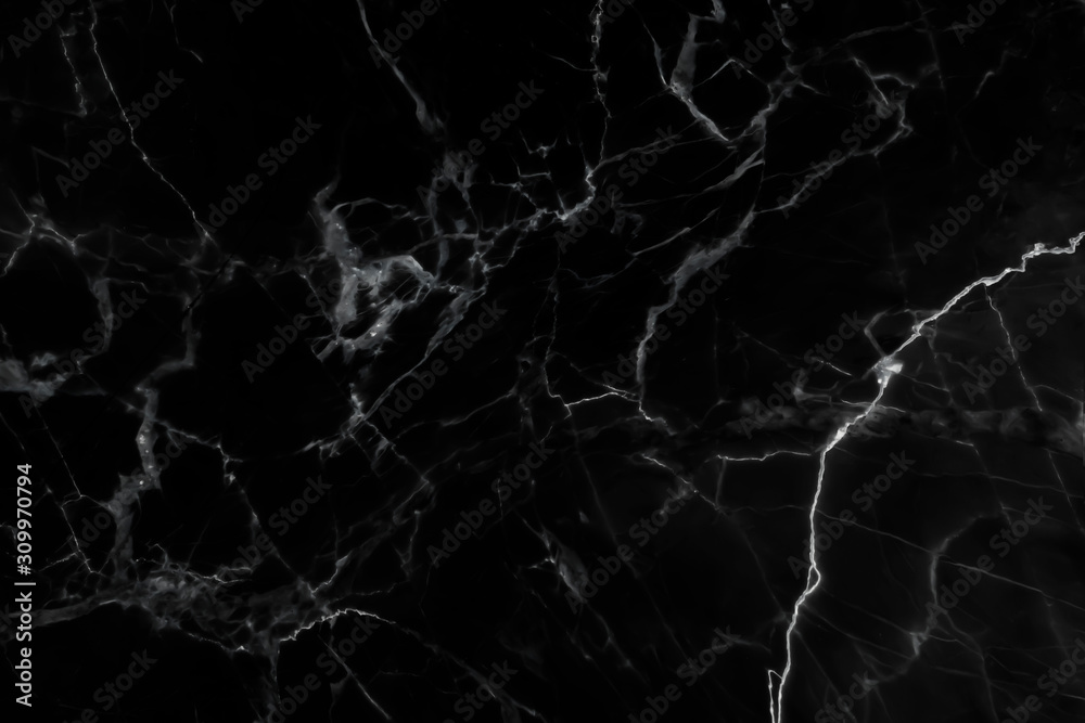Fototapeta Czarny marmur naturalny wzór na tle, streszczenie czarno-biały