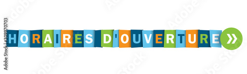 HORAIRES D'OUVERTURE bouton web typographique vecteur