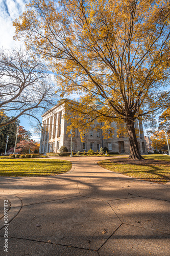 View of North Carolina State Capitol building in fall season,Raleigh,NC,USA