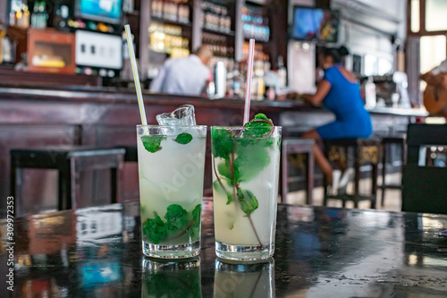 Mojito cocktail in a bar in Cuba   Havana