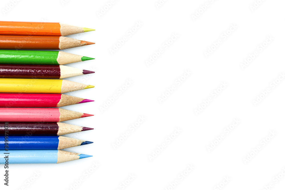 Color pencils isolated on white background. Color pencils isolated on white background.