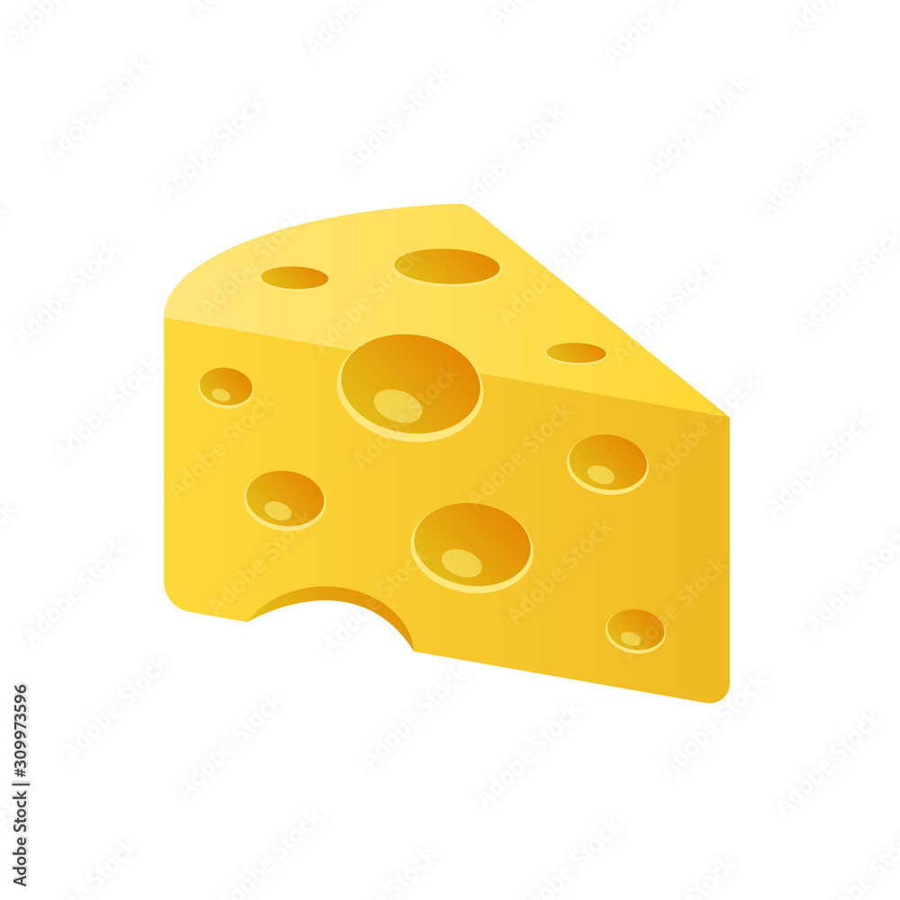 piece of Cheese vector icon isolated on white background. piece of Cheese vector icon isolated on white background.