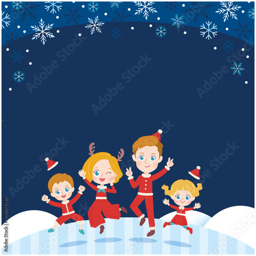 外国人家族 クリスマス イラスト Stock Vector Adobe Stock