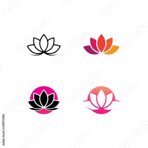 Fototapeta Naklejka Na Ścianę i Meble -  Vector Lotus Flower Sign for Wellness, Spa and Yoga design