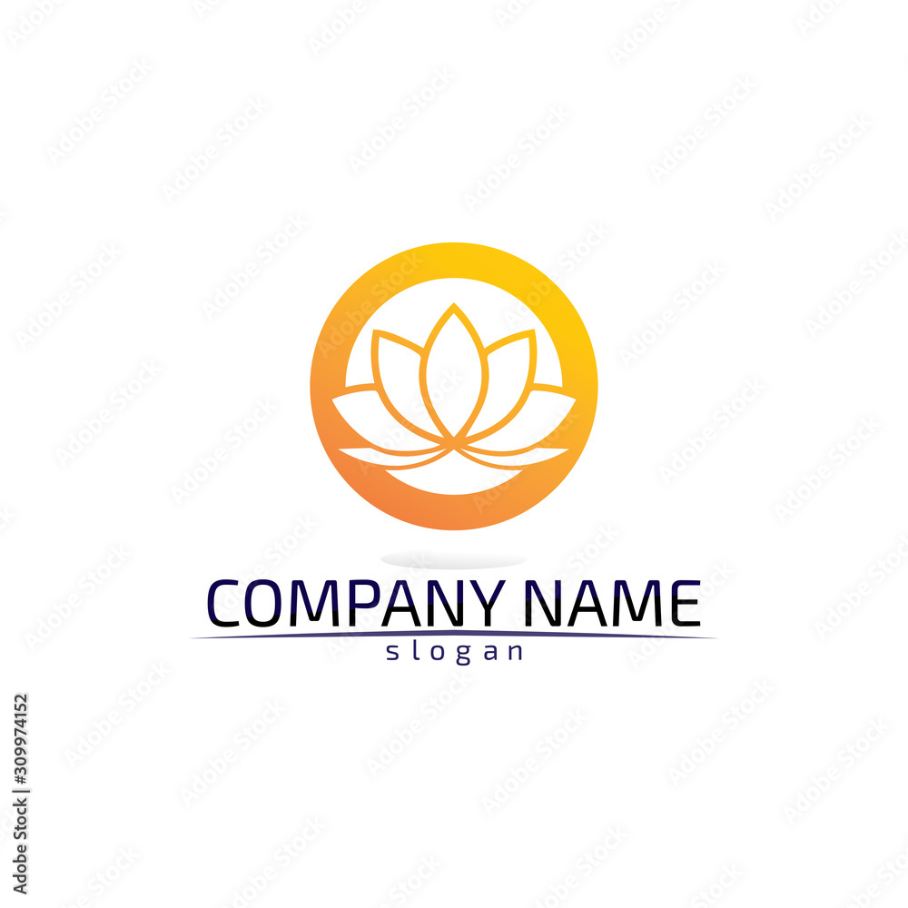 Vector Lotus Flower Sign for Wellness, Spa and Yoga design