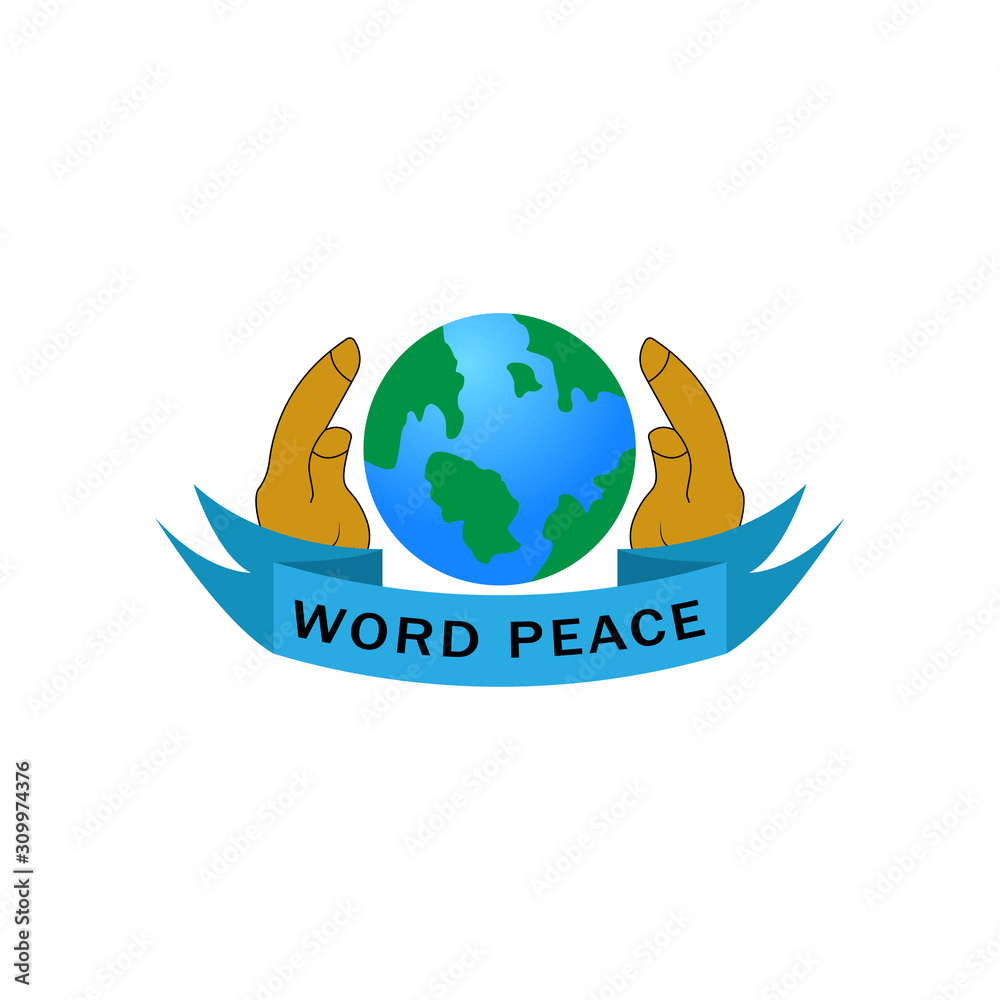 Fototapeta premium Word peace illustration. Design template vector