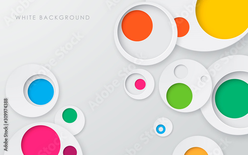 Abstract white circle shape background with circle color.