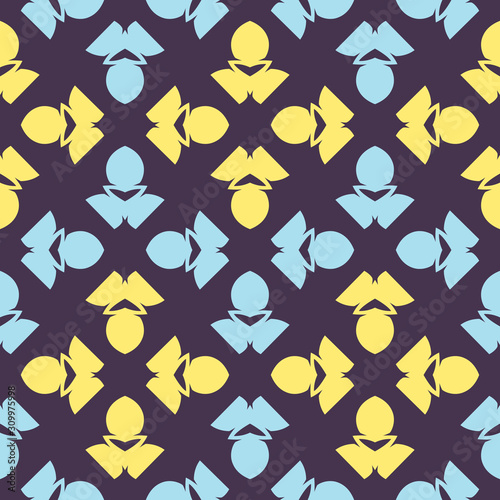 Seamless pattern with bright geometric ornament.