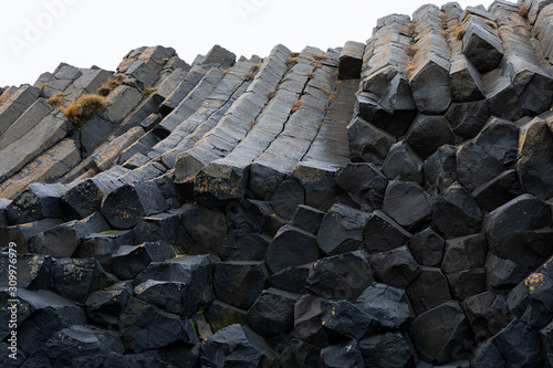 Basaltic columns in Kálfshamarsviti lighthouse in Iceland