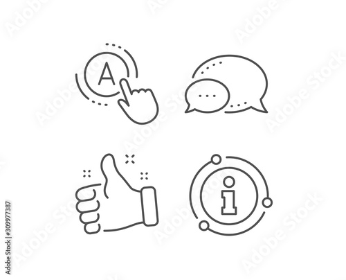 Ab testing line icon. Chat bubble, info sign elements. Ui test button sign. Linear ab testing outline icon. Information bubble. Vector
