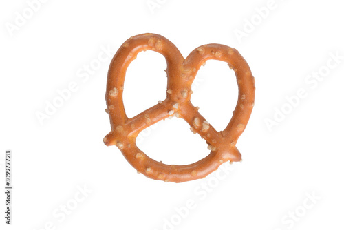 Fotografia closeup of isolated salted pretzel