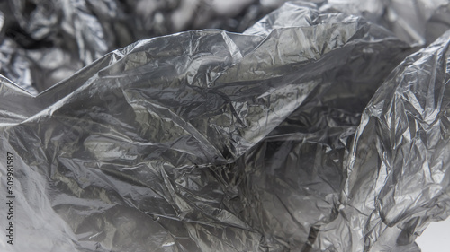 Black Plastic bag close-up. Background texture