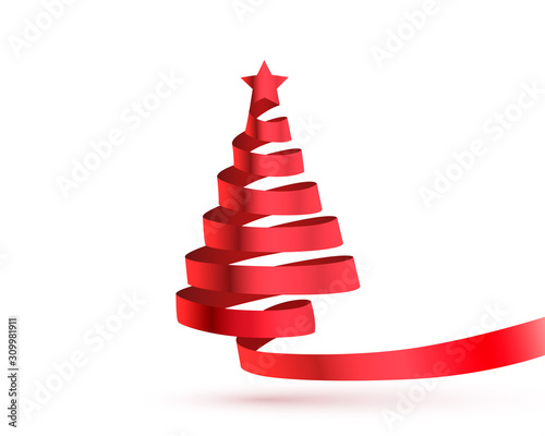 Christmas tree tape design banner, art decoration.