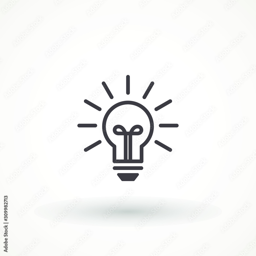 Light Bulb line icon vector, isolated on white background. Idea sign, solution, thinking concept. Lighting Electric lamp. Electricity, shine. Trendy Flat style for graphic design, Web site, UI Light Bulb line icon vector, isolated on white background. Idea sign, solution, thinking concept. Lighting Electric lamp. Electricity, shine. Trendy Flat style for graphic design, Web site, UI