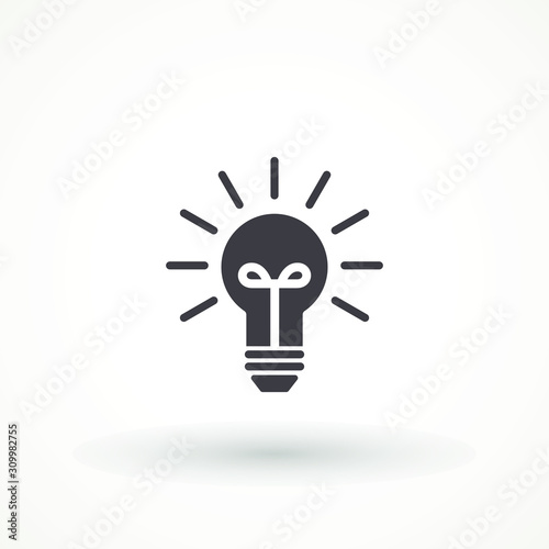 Light Bulb line icon vector, isolated on white background. Idea sign, solution, thinking concept. Lighting Electric lamp. Electricity, shine. Trendy Flat style for graphic design, Web site, UI