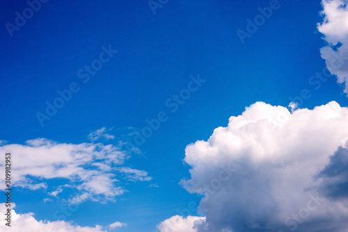 Beautiful panoramic landscape with the blue cloudy. Selective focus. New year 2020. Trend. Design. Classic blue.