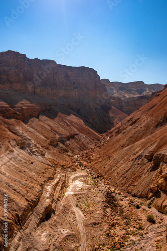Red sand cliffs near Masada fortress, Israel