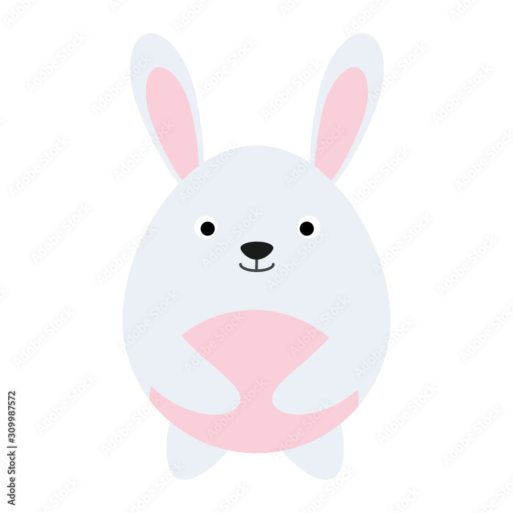 Cute flat design rabbit isolate on white background. Cute flat design rabbit isolate on white background.