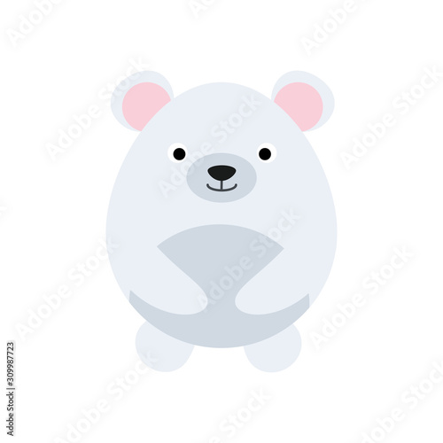 Cute flat design cat isolate on white background.