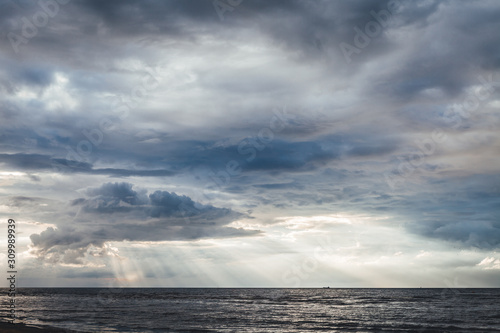 Epic sunset light over the Baltic sea