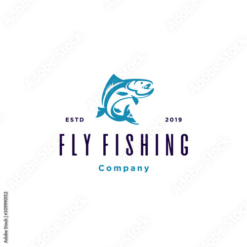 vintage fishing logo template. fishing vector graphic illustration