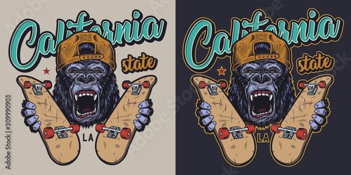 Colorful skateboarding badge