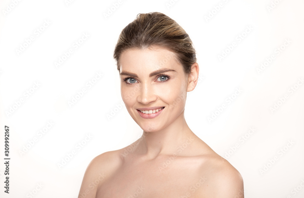 portrait of young woman smiling perfect skin portrait of young woman smiling perfect skin
