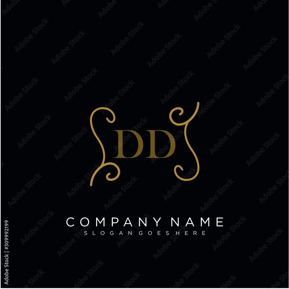 Initial letter DD logo luxury vector mark, gold color elegant classical Initial letter DD logo luxury vector mark, gold color elegant classical