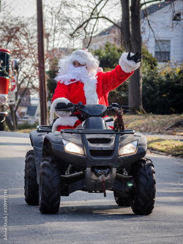 santa claus on a quad
