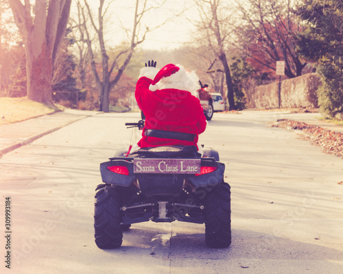 santa claus on a quad
