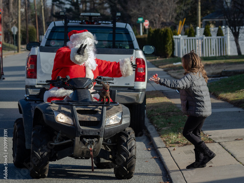 santa claus meets a friend
