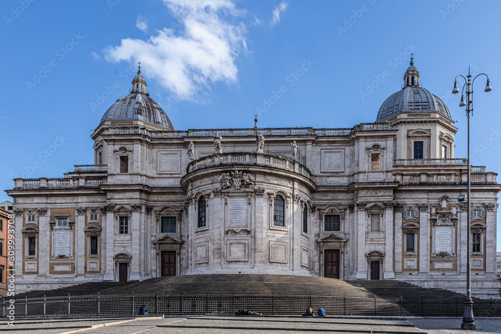 ROME, ITALY - DECEMBER 01, 2019:  Basilica di Santa Maria Maggiore, Piazza del Esquilino in Rome, Italy.