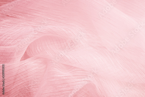 Cuadro en lienzo Texture chiffon fabric organza pink color for background