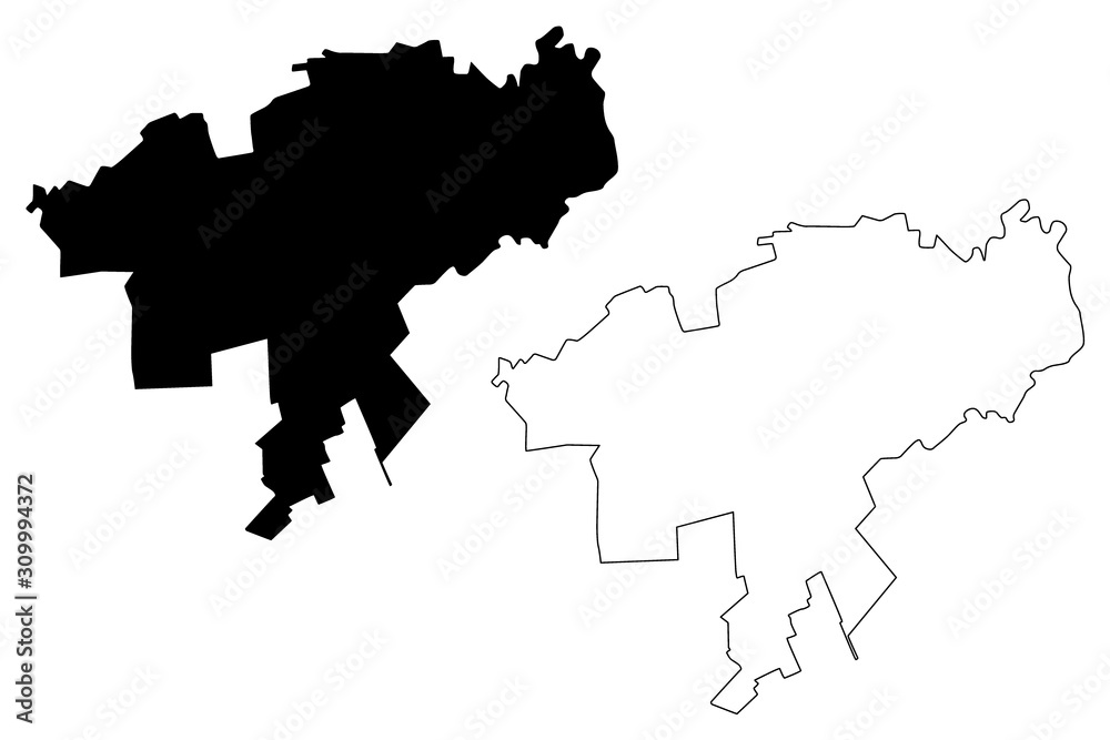 Obraz premium Causeni District (Republic of Moldova, Administrative divisions of Moldova) map vector illustration, scribble sketch Causeni map