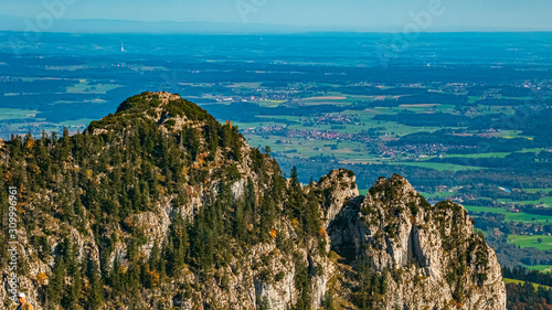 Beautiful alpine autumn or indian summer view at the famous Kampenwand, Aschau im Chiemgau, Bavaria, Germany