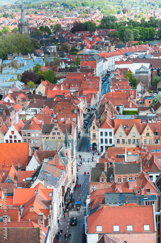 Aerial view of Bruges, Belgium