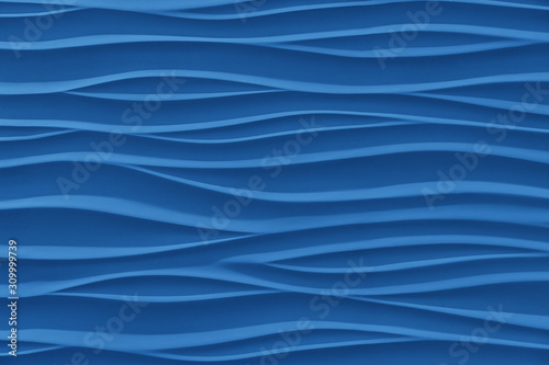 Trendy blue colored, low contrast, abstract elegant waves textured background. Year color concept 2020