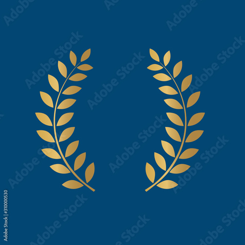 golden laurel wreath icon- vector illustration