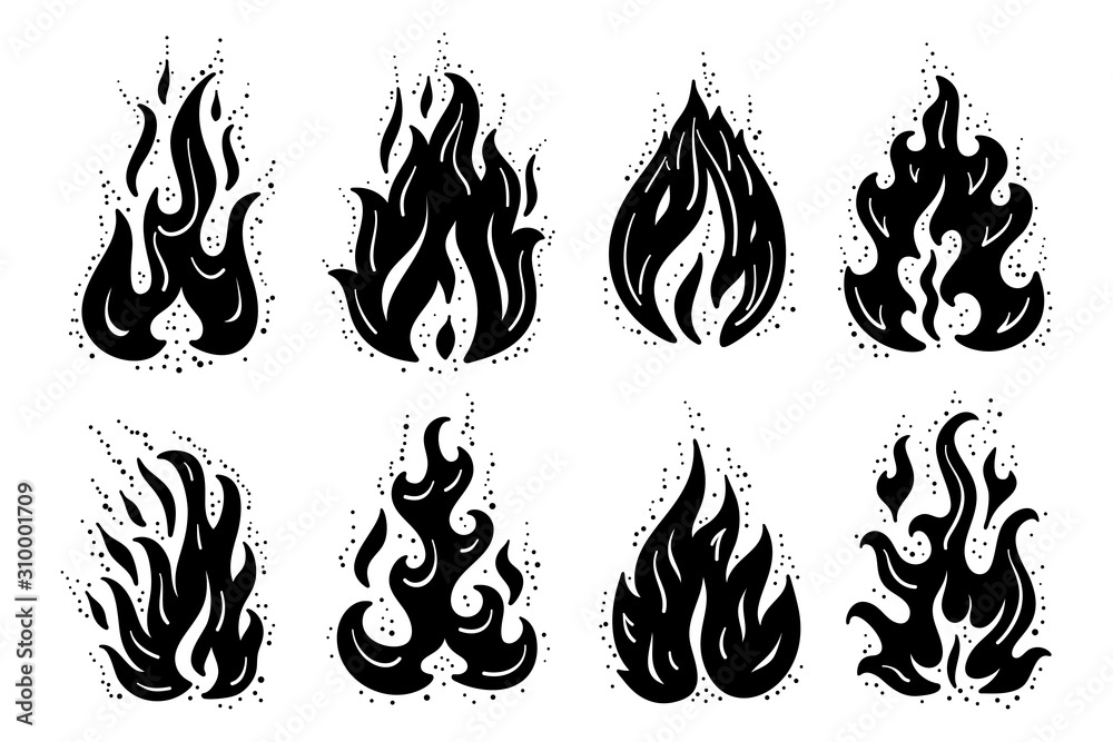 Flame Vector Tribal Tattoo Design Sketch Stock Vector (Royalty Free)  644819032 | Shutterstock