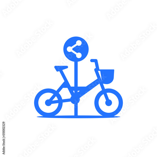 bike sharing point icon on white