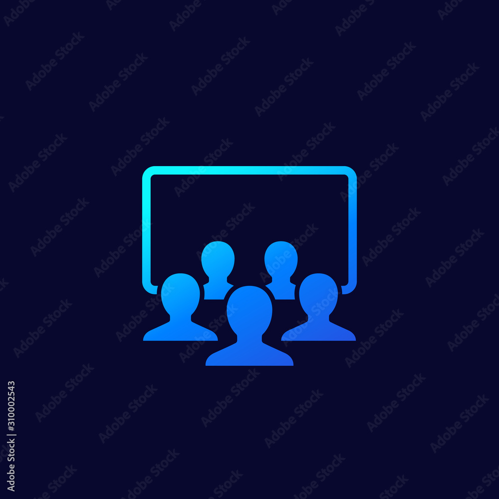 people in cinema vector icon