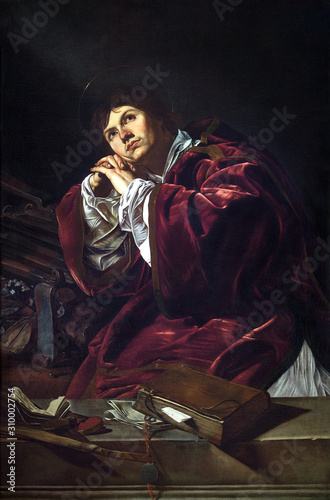 Dipinto di pittore ignoto caravaggesco "S. Lorenzo" conservato in Chiesa Nuova, Roma
