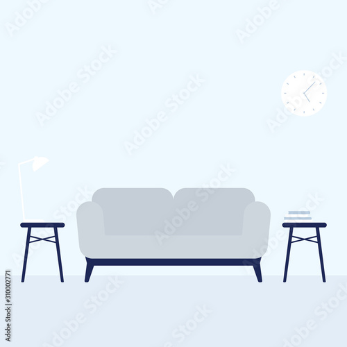 Sofa in the living room, vector